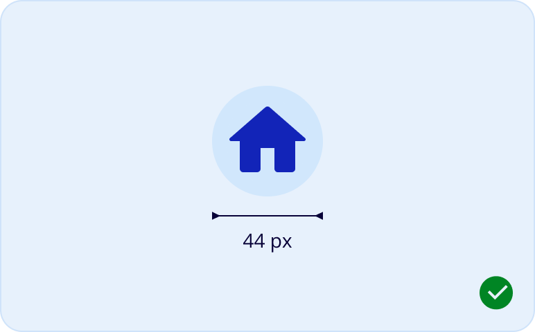 Image représentant l'utilisation adéquate d'une zone cliquable.