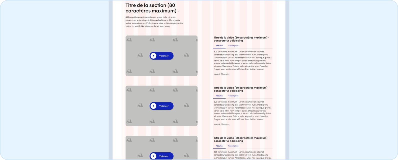 Image représentant le placement de modules de vidéo