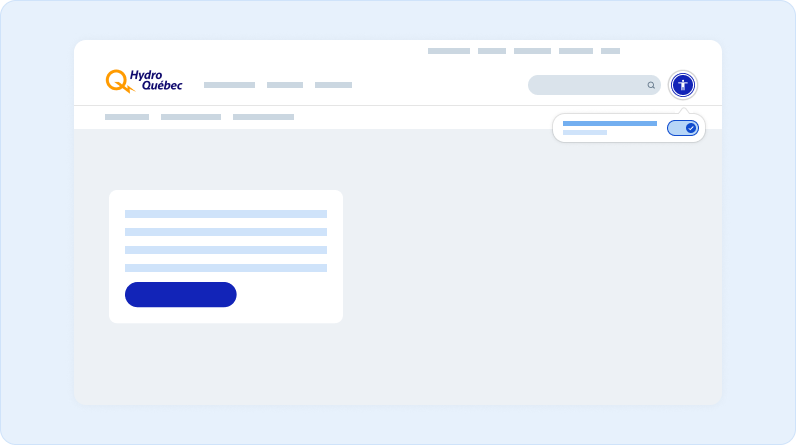 menu du site hydroquebec.com