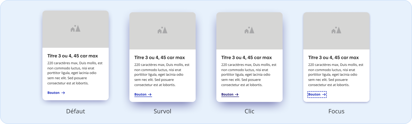 Image représentant l'utilisation d'états interactifs pour des tuiles avec appel à action