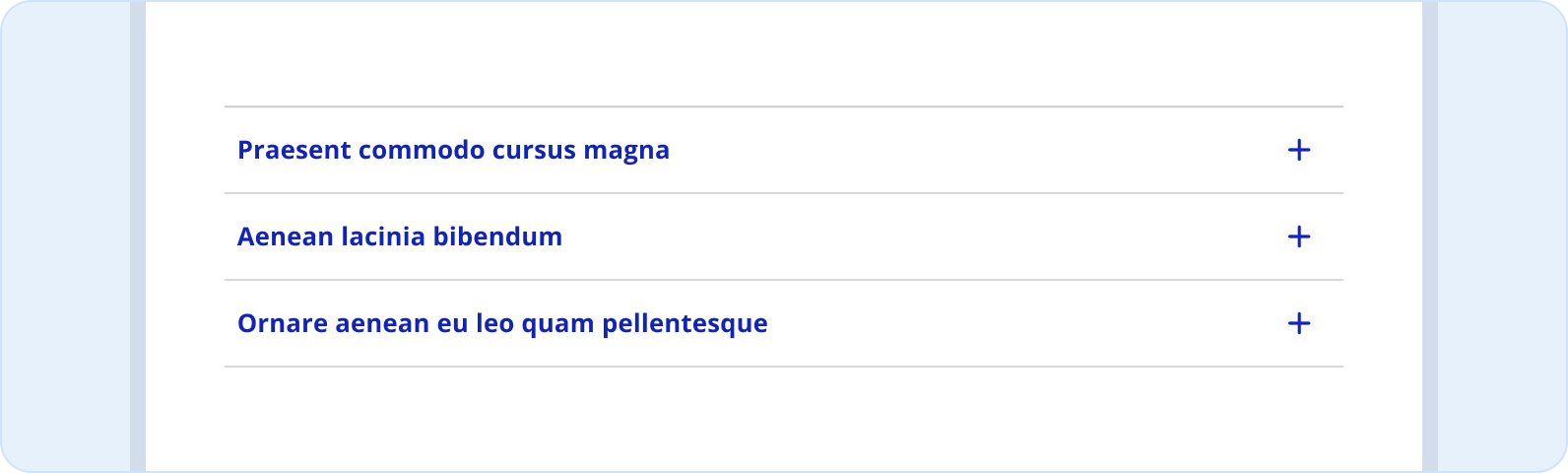 Image montrant comment utiliser l'acccordéon du système de design de HQ