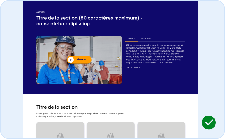 Image représentant l'utilisation adéquate d'un bouton d'affichage d'une vidéo