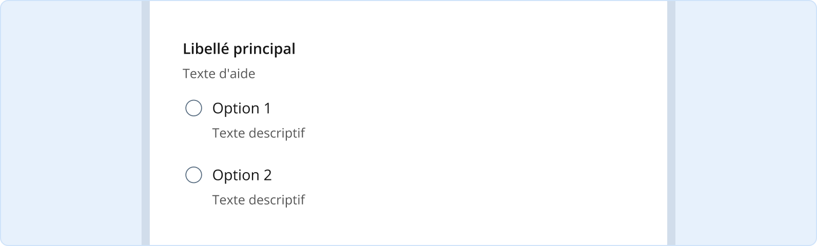 Image représentant l'utilisation d'une description dans liste verticale dans bouton radio