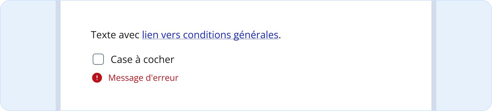 Image représentant un message d'erreur dans une liste à cocher seule