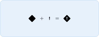 Image représentant 2 losange et un point d'exclamation