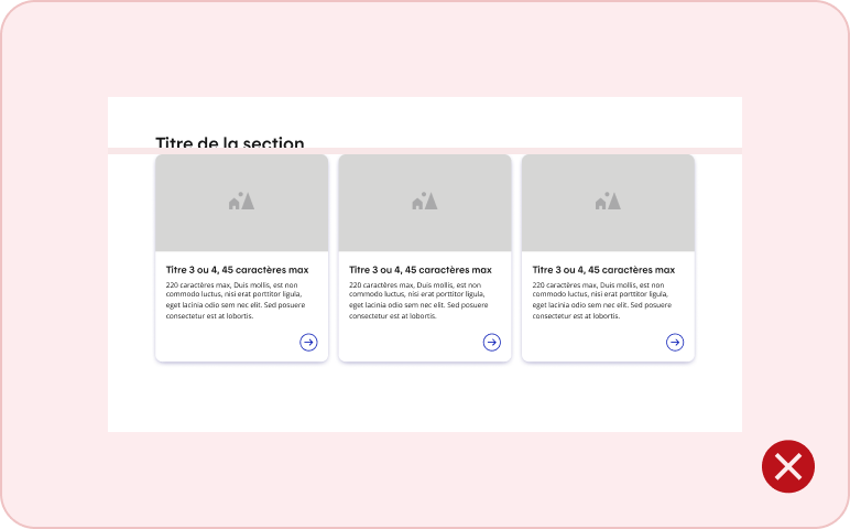 Image représentant la mise en page non-conforme d'un espacement
