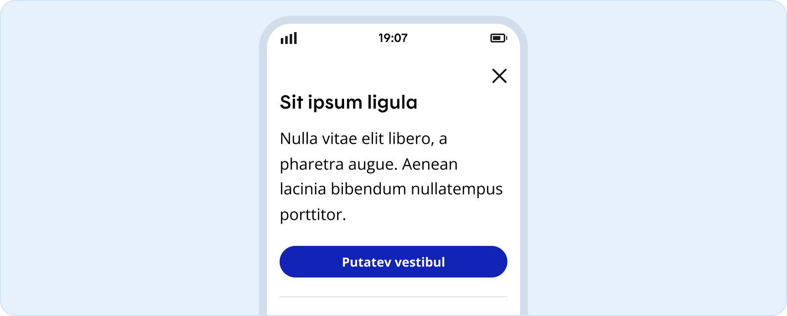 Image représentant l'utilisation d'une modale longue petite