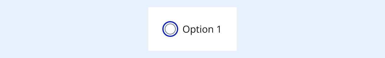 Image représentant les différents états interactifs dans un bouton radio