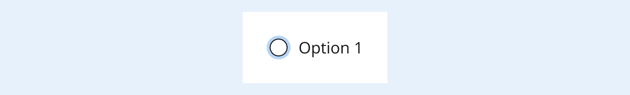 Image représentant les différents états interactifs dans un bouton radio