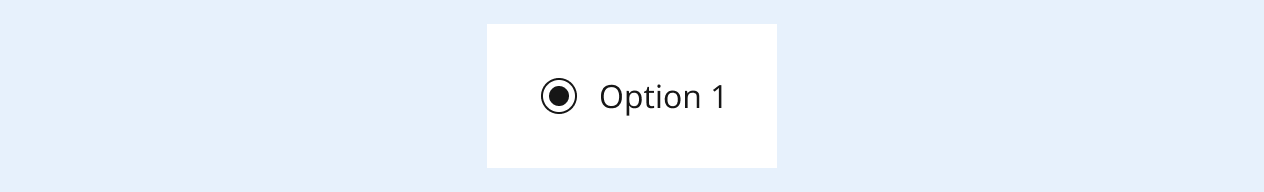 Image représentant les différents états interactifs dans un bouton radio