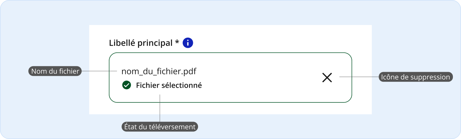 Image représentant l'anatomie l'état de succès d'un téléversement de fichiers