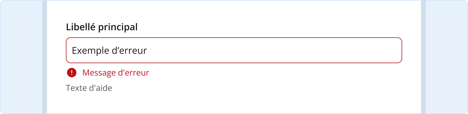 Image représentant un message d errreur pour le champ texte