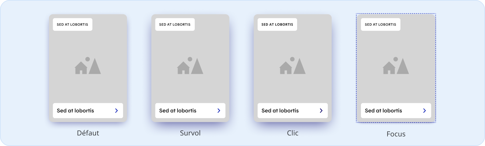 Image représentant l'utilisation d'états interactifs pour des tuiles inspirationnelles