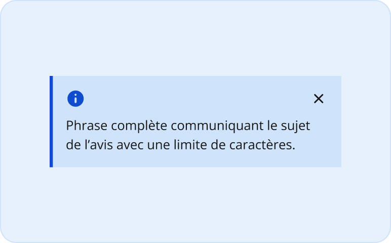 Image représentant un avis avec un bouton Fermer