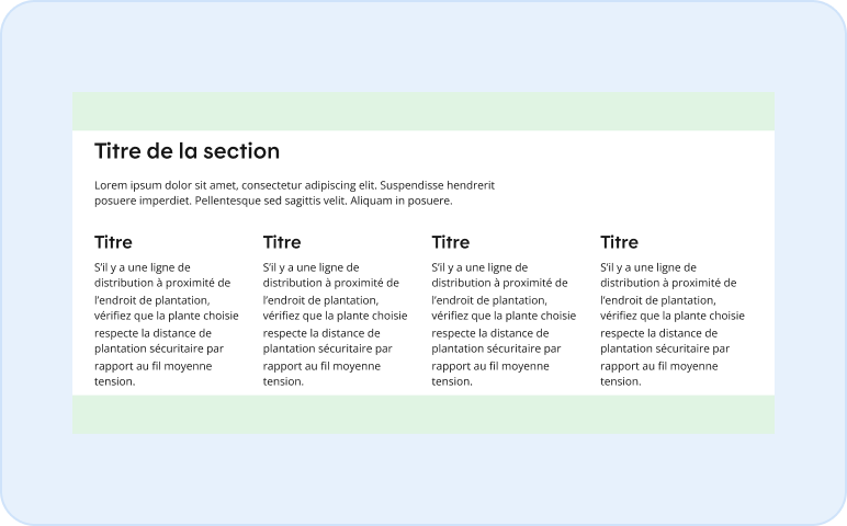 Image représentent la mise en page des espacements au début d'une section