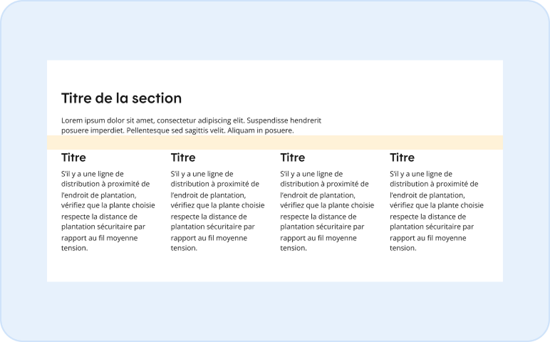 Image représentant la mise en page des espacements entre deux sections