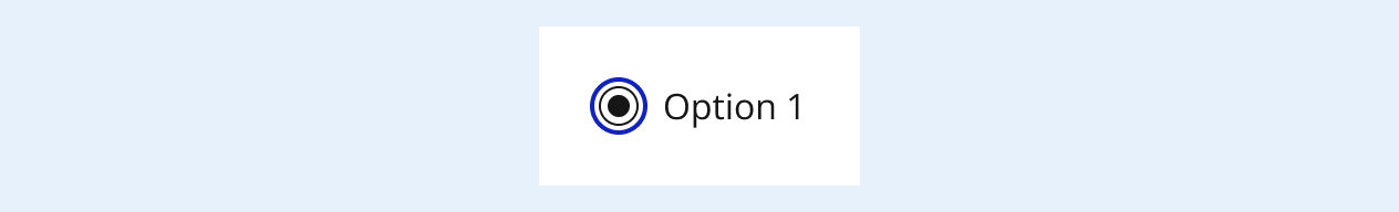 Image représentant les différents états interactifs dans un bouton radio