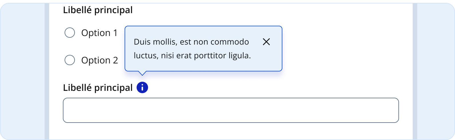 Image représentant l'utilisation d'une infobulle dans un champ de saisie