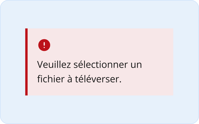 Image représentant un avis d'erreur affichant un message d'erreur