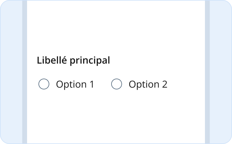 Image représentant l'utilisation d'une liste horizontale dans un bouton radio