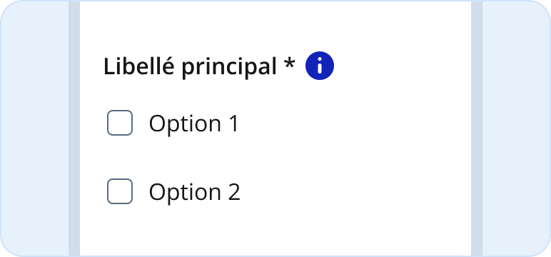 Image représentant l'utilisation d'un astérisque et infobulle dans une liste à cocher verticale
