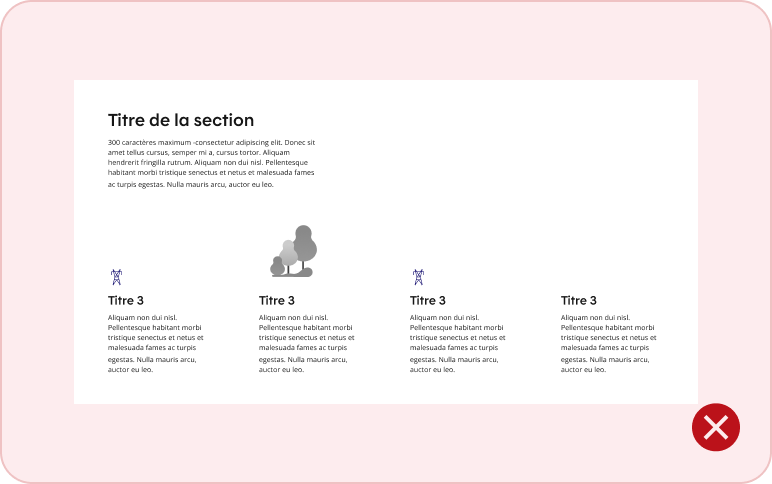 Image représentant la disposition non-approprié des contenus