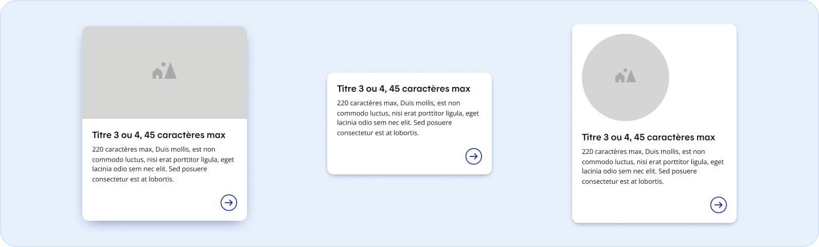 Image représentant les variants possibles pour les tuiles informationnelles