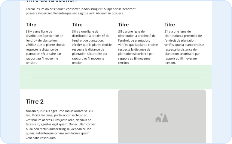 Image représentent la mise en page des espacements à la fin d'une section