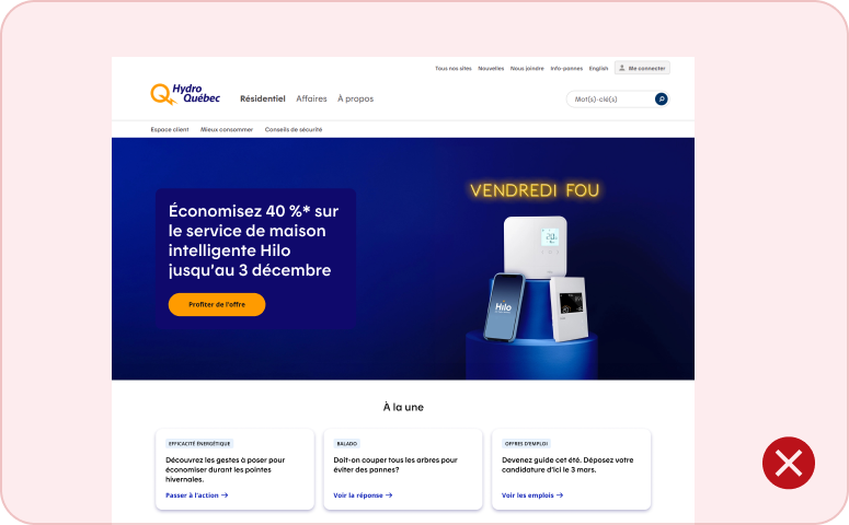 Image représentant l'utilisation non conforme des couleurs visuelles foncés